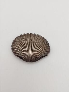 Beau Sterling Shell Brooch Vintage Mid Century Pin